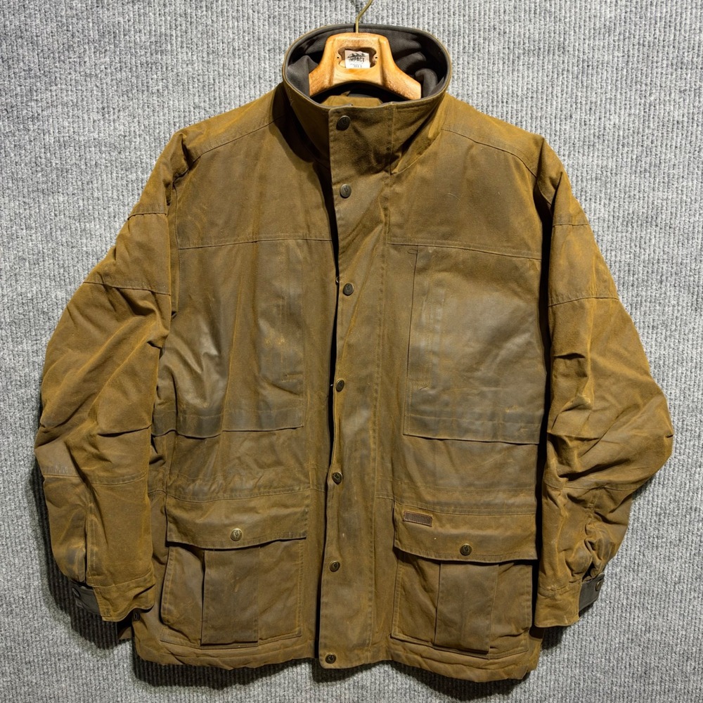 Outback Trading Co Deer Hunter Jacket Mens XL Brown Oilskin Waterproof Rugged